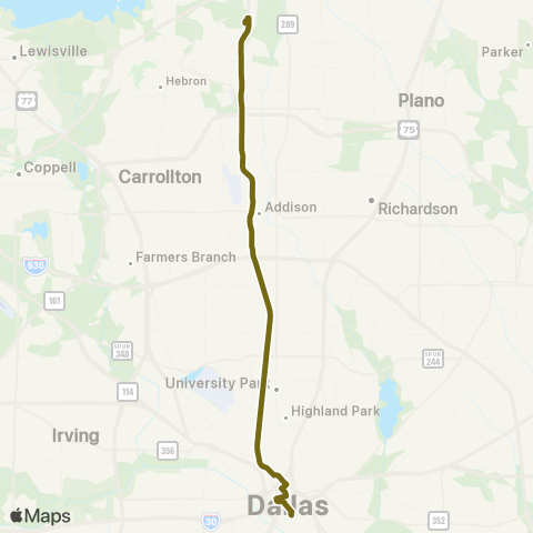 DART Northwest Plano Express map