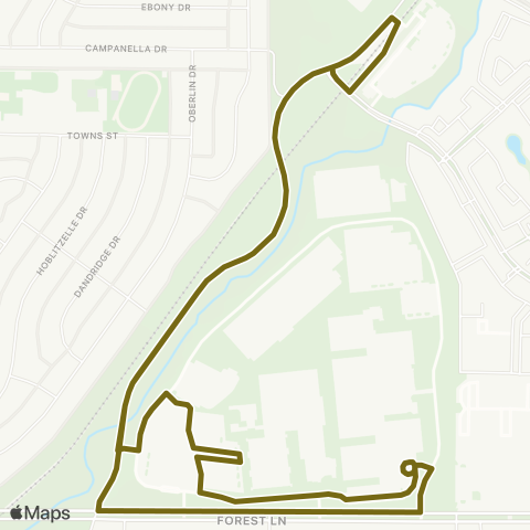 DART TI Shuttle - Forest Lane Campus map