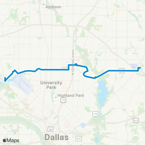 DART Northwest Hwy map