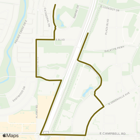 DART Palisades E-Shuttle map