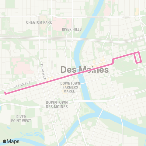 DART Downtown Shuttle map