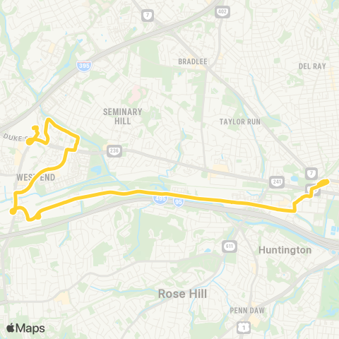 DASH Landmark – Van Dorn Metro – Eisenhower – King St Metro map