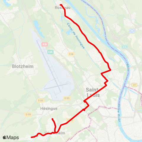 DistriBus Buschwiller Vosges - Rosenau Petit Canal map