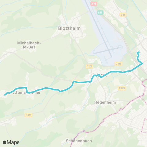 DistriBus Michelbach-le-Haut Michelbach-le-Haut Ctre - St-Louis St-Louis Gare map