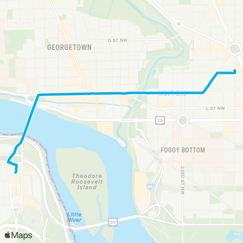 DC Circulator Dupont Circle - Georgetown - Rosslyn map