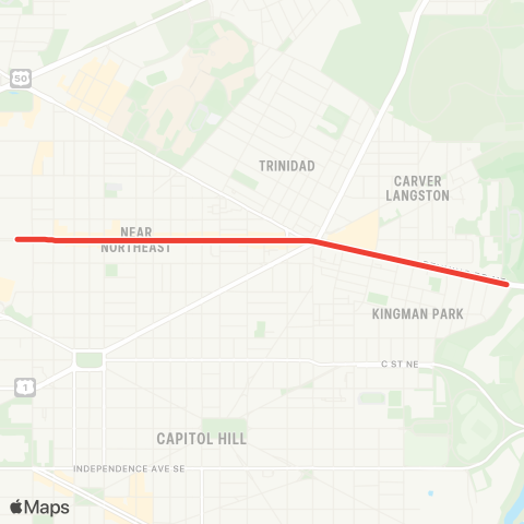 DC Streetcar H/Benning map