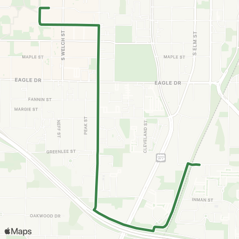 DCTA Daugherty Street map