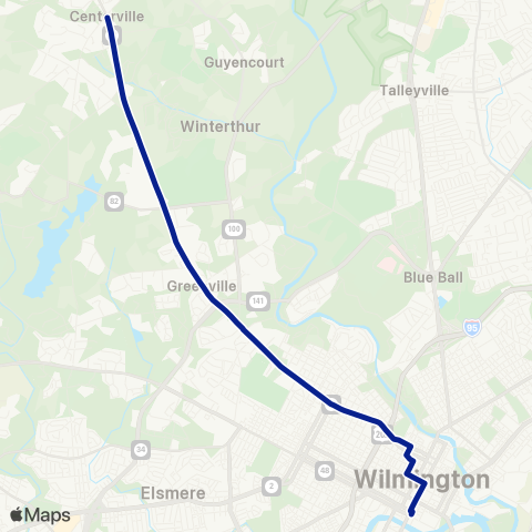 DART First State Centreville - Greenville - Kennett Pk map