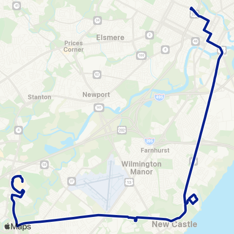 DART First State New Castle Av - De 273 - Ch Mall map