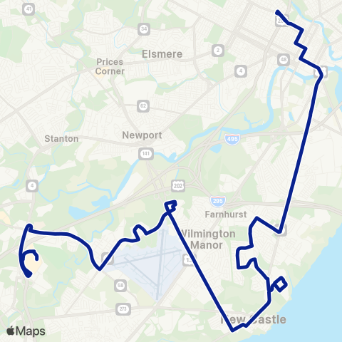 DART First State New Castle Av - Jeff Farm - Ch Mall map