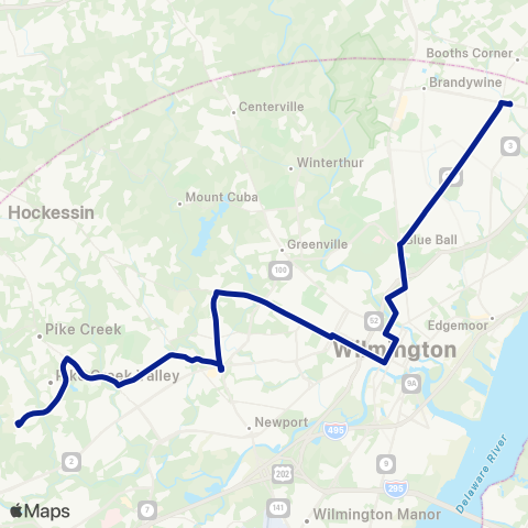 DART First State Pike Creek Valley - Wilm - Foulk Rd map