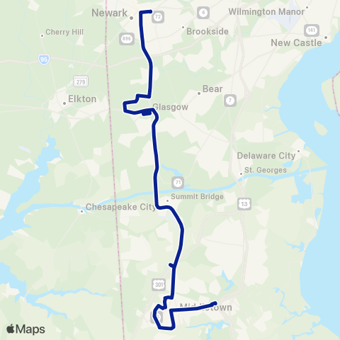 DART First State Newark - Glasgow - Middletown map