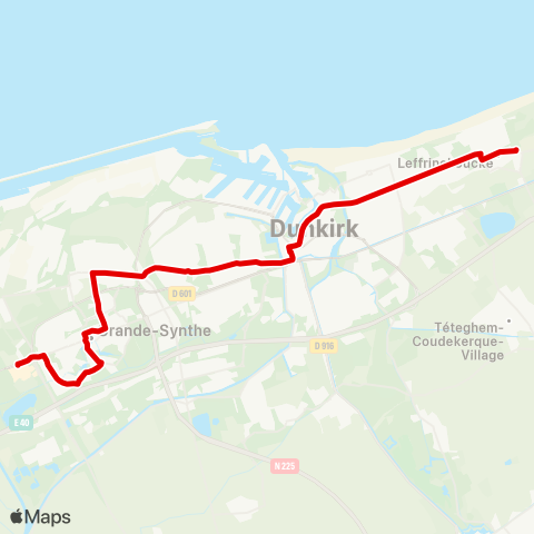 DK’BUS Leffrinckoucke Fort des Dunes - Gde-Synthe Puythouck map