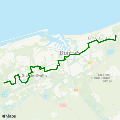 DK’BUS Leffrinckoucke Fort des Dunes - Gde-Synthe Puythouck map