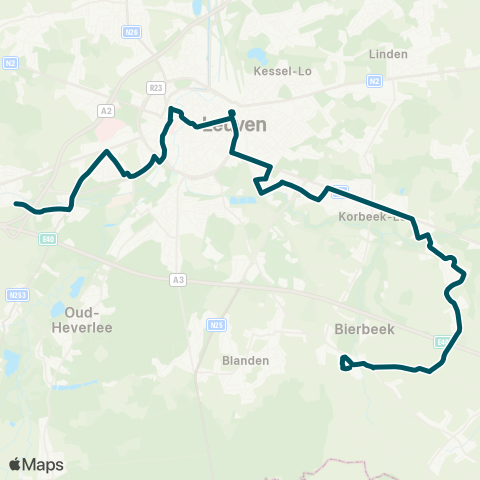 De Lijn Bertem - Leuven - Bierbeek map