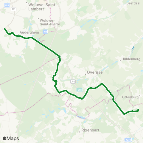 De Lijn Waver - Overijse - Hoeilaart - Etterbeek map