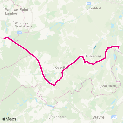 De Lijn Snelbus Oudergem - Huldenberg - Sint-Joris-Weert map