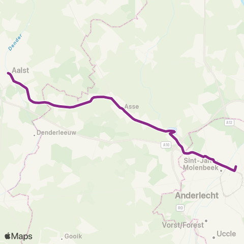 De Lijn Brussel Noord - Asse - Affligem - Aalst map