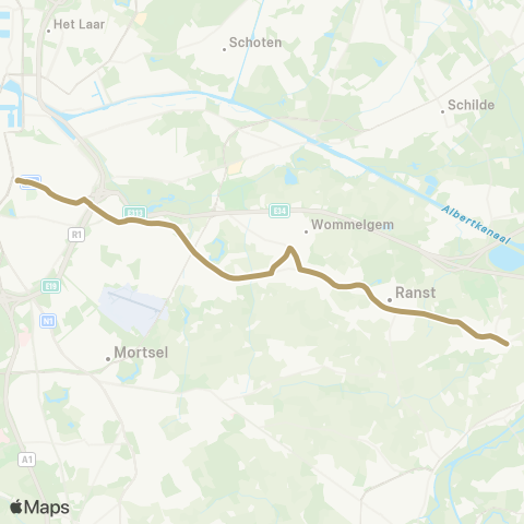 De Lijn Rooseveltplaats - Broechem map