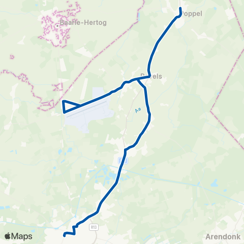 De Lijn Turnhout - Ravels - Weelde - Poppel map