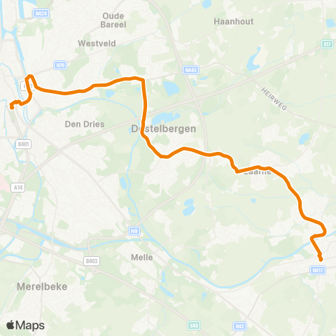 De Lijn Gent Zuid - Destelbergen - Heusden - Wetteren map