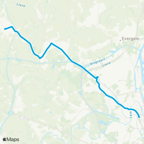 De Lijn Zomergem - Lovendegem - Mariakerke Post - Gent Zuid map