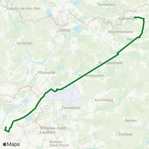 De Lijn Keerbergen - Haacht - Brussel Noord map