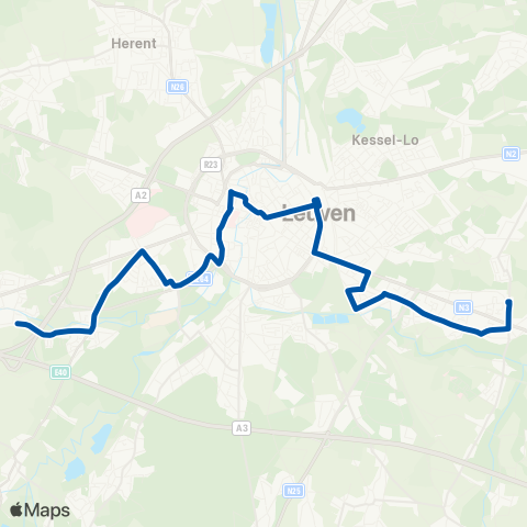 De Lijn Bertem - Korbeek-Lo map