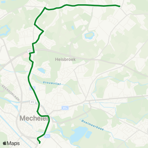 De Lijn Sint-Katelijne-Waver - AZ Sint-Maarten - Veemarkt - Station map