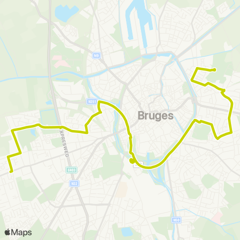 De Lijn Sint-Andries - Gevangenis - Station - Assebroek - Van Zuylen map