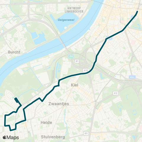 De Lijn Polderstad - Hoboken - Opera map