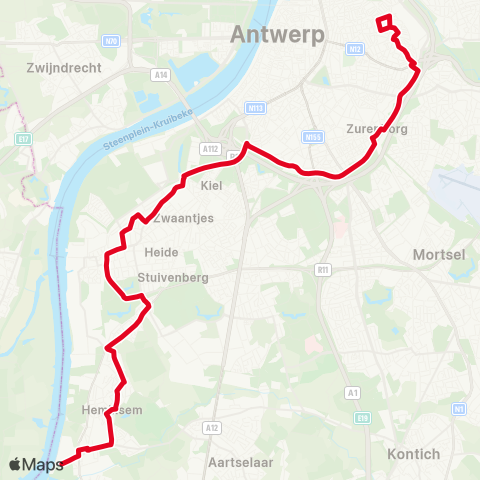 De Lijn Opera - Hoboken - Hemiksem map