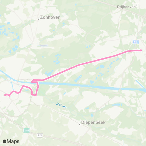 De Lijn Genk - Hasselt map