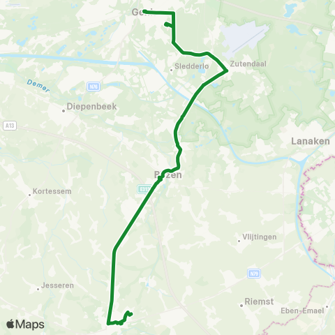 De Lijn Tongeren - Genk map