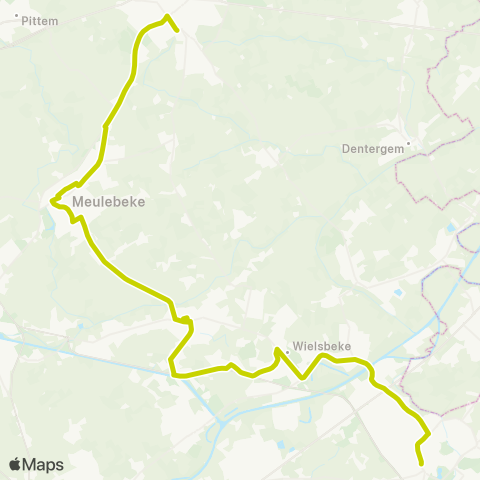 De Lijn Waregem - Wielsbeke - Oostrozebeke - Meulebeke - Tielt map