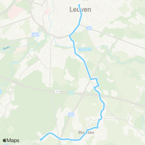 De Lijn Vaalbeek - Haasrode - Leuven map