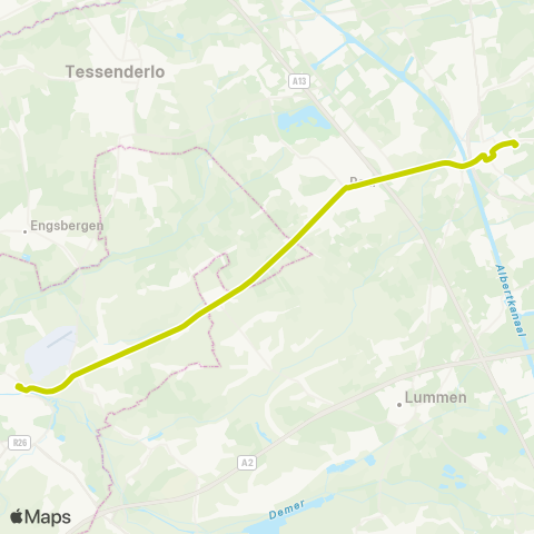 De Lijn Beringen - Paal - Diest map