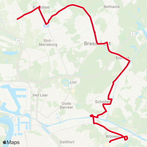 De Lijn Hoevenen - Kapellen - Brasschaat - Schoten - Wijnegem map