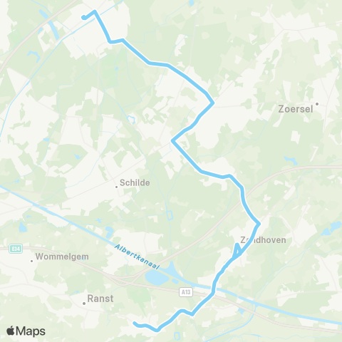 De Lijn Broechem - Zandhoven - Westmalle - Sint-Job-in-'t-Goor map