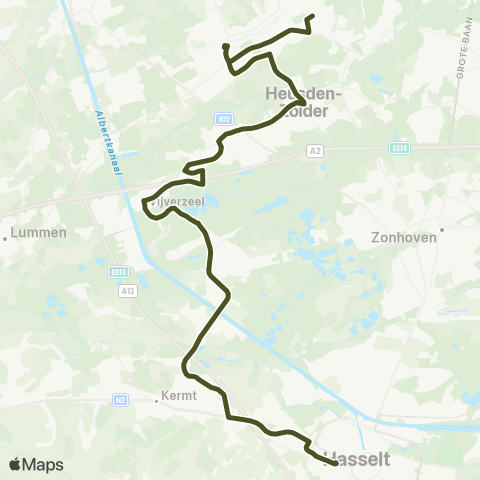 De Lijn Heusden - Hasselt map