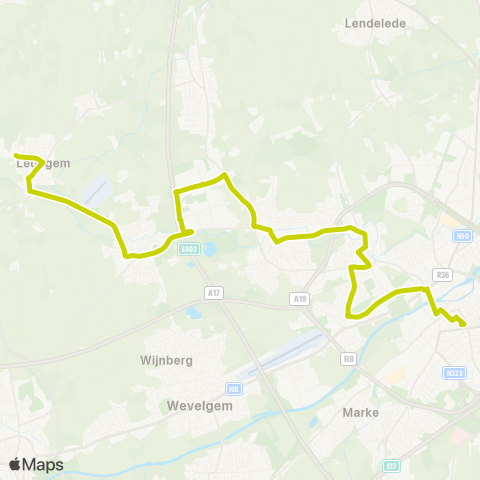 De Lijn Kortrijk - Heule - Gullegem - Moorsele - Ledegem map