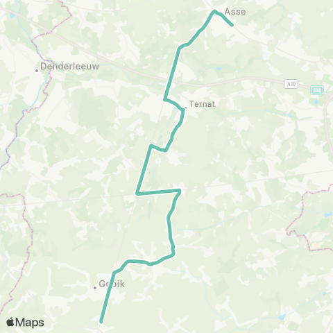 De Lijn Asse - Ternat - Lennik - Leerbeek map