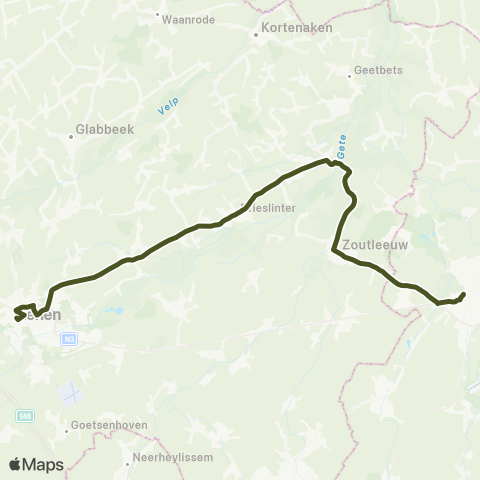 De Lijn Sint-Truiden - Budingen ( - Tienen) map