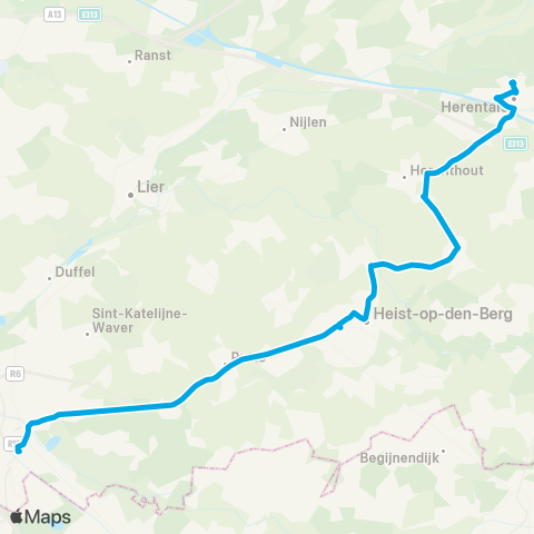 De Lijn Herentals - Heist-op-den-Berg - Mechelen map