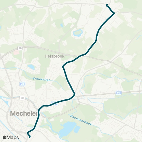 De Lijn Sint-Katelijne-Waver - Nekkerspoel - Mechelen map