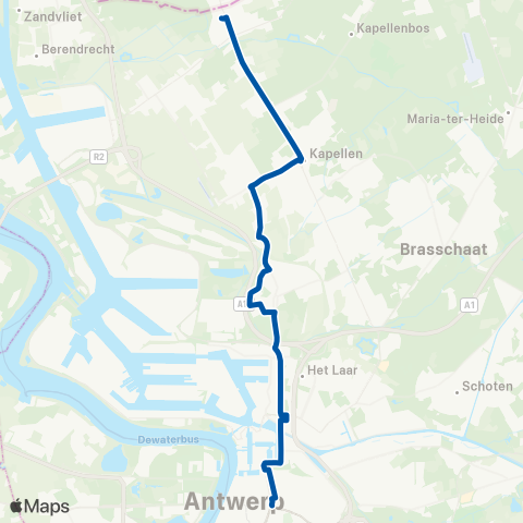 De Lijn Putte - Kapellen - Ekeren - Antwerpen map