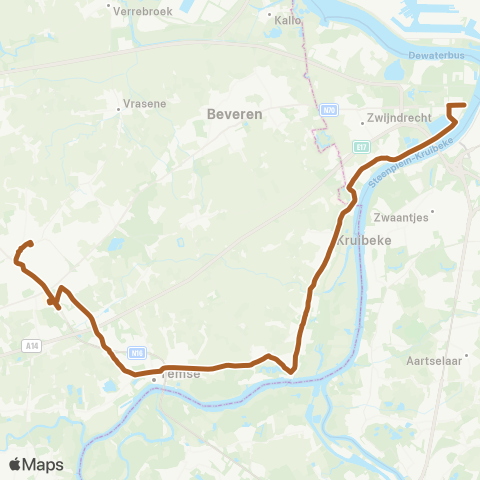 De Lijn Antwerpen L.O. - Temse - Hoogkameren - Sint-Niklaas map