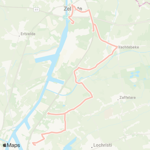 De Lijn Oostakker - Desteldonk - Wachtebeke - Zelzate map