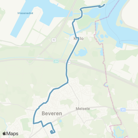 De Lijn Beveren - Kallo map