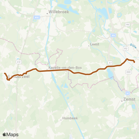 De Lijn Londerzeel - Kapelle-op-den-Bos - Hombeek - Mechelen map